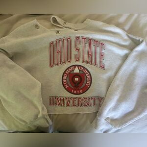 Ohio State Cropped Sweatshirt with Silver Ring Details